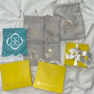 Set of 6 Kendra Scott dust bags, 2 gift bags and 1 gift box